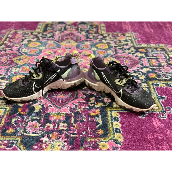 Nike React Vision Gravity Purple Volt Women`s Mesh Running Shoes SZ 8 - Picture 3 of 7